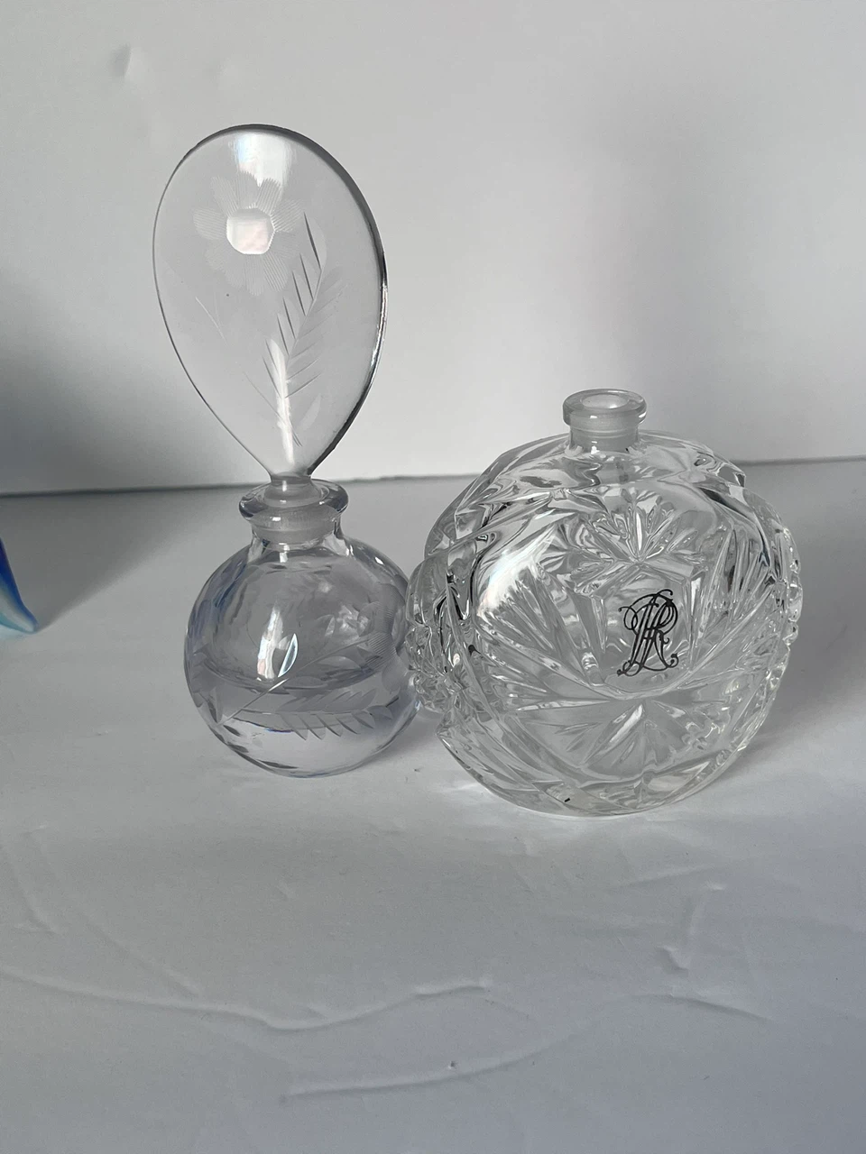 Vintage Cut Crystal Perfume Bottles Set