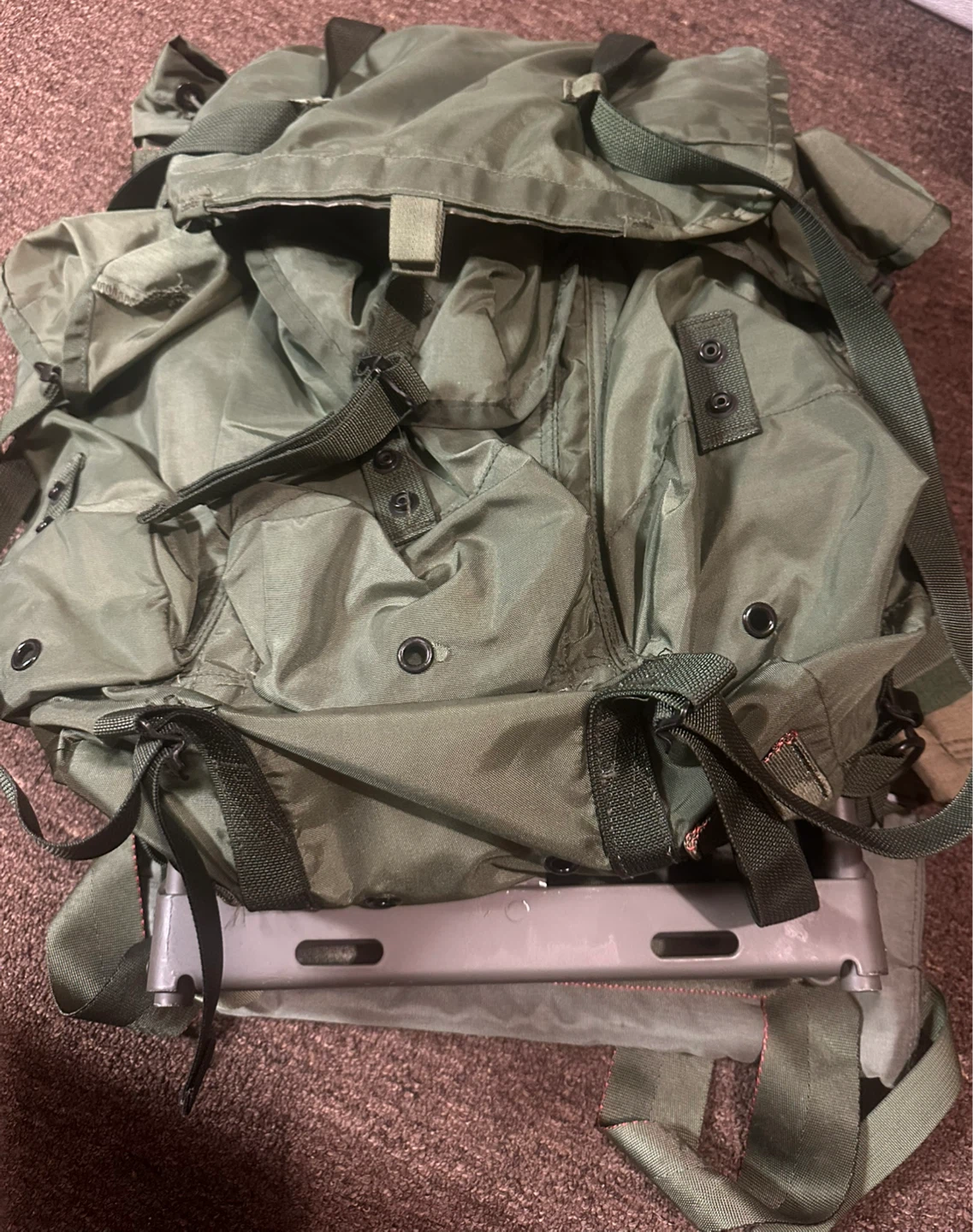Olive Green Military-Style hiking Men's Backpack