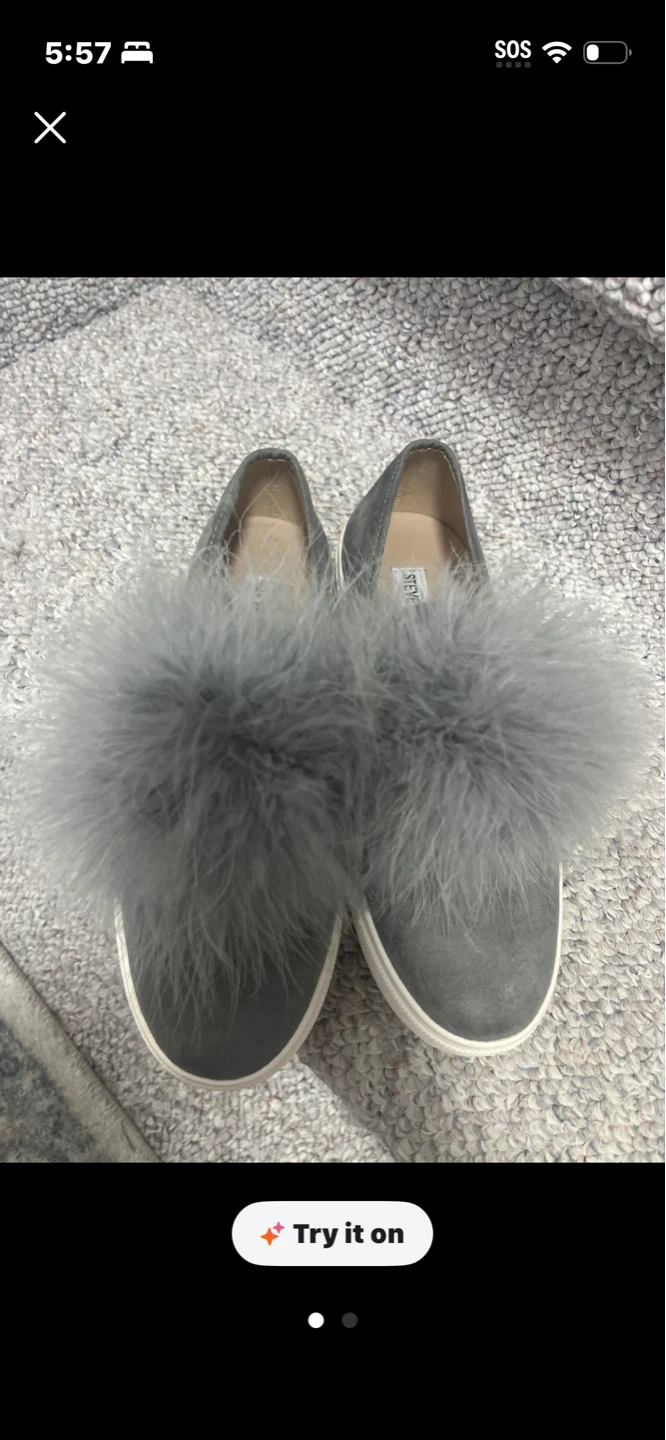 Steve Madden Grey Feather Slip-On Shoes - photo 2