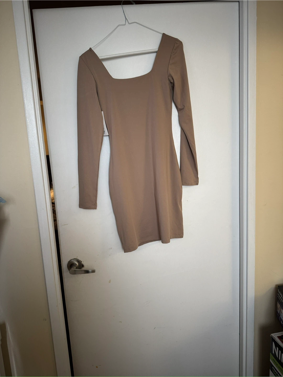 Brown Long Sleeve Mini Dress - photo 2