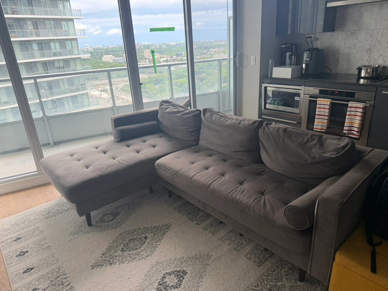 Grey Sectional Sofa with Chaise