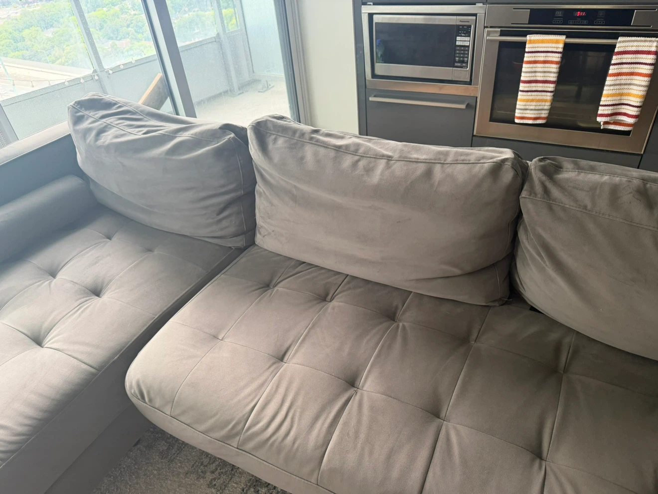 Grey Sectional Sofa with Chaise - photo 2