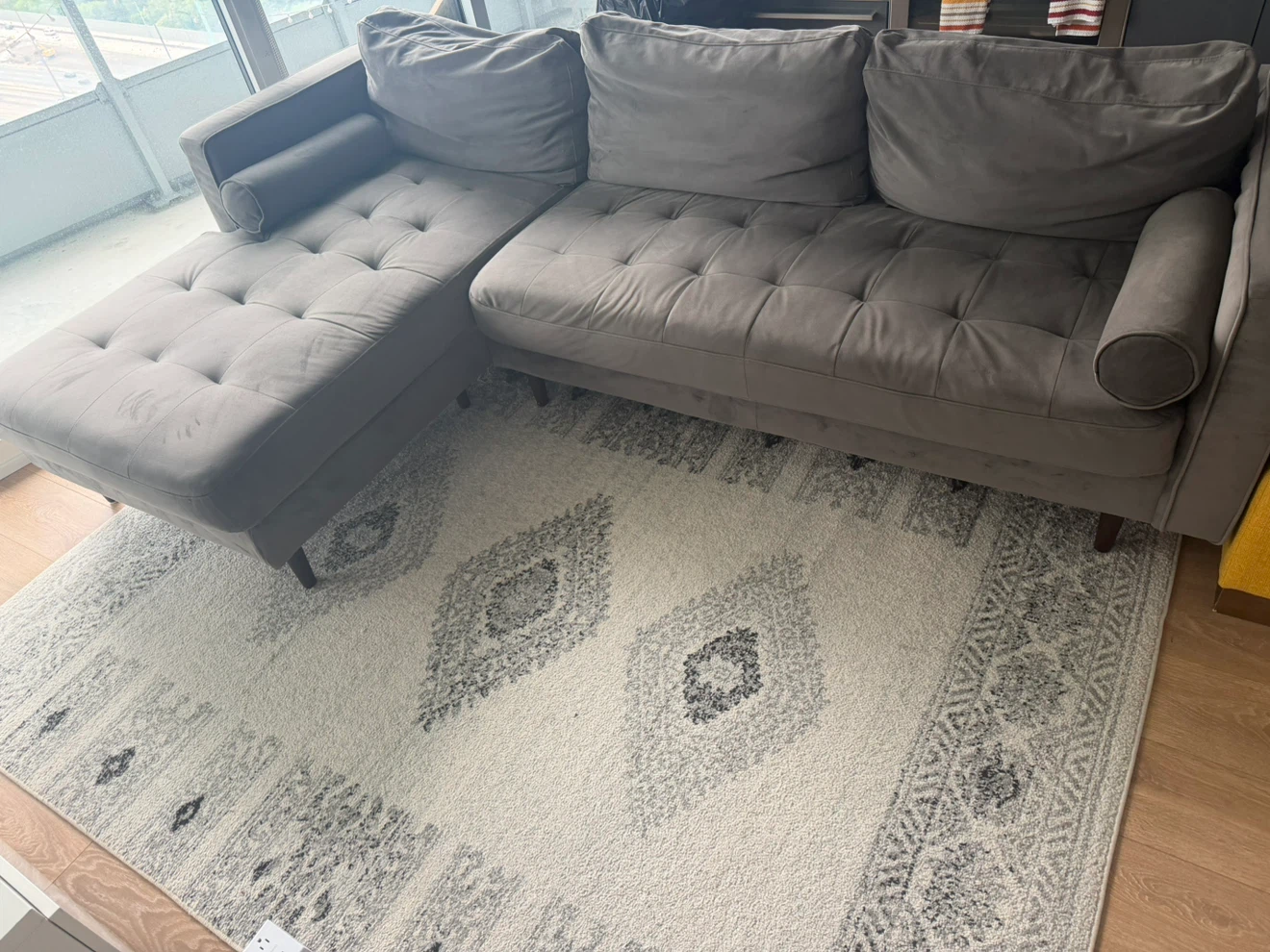 Grey Sectional Sofa with Chaise - photo 3