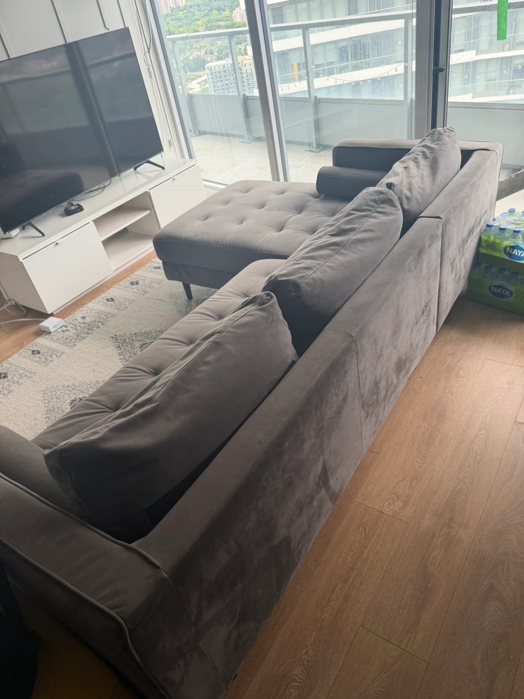 Grey Sectional Sofa with Chaise - photo 5