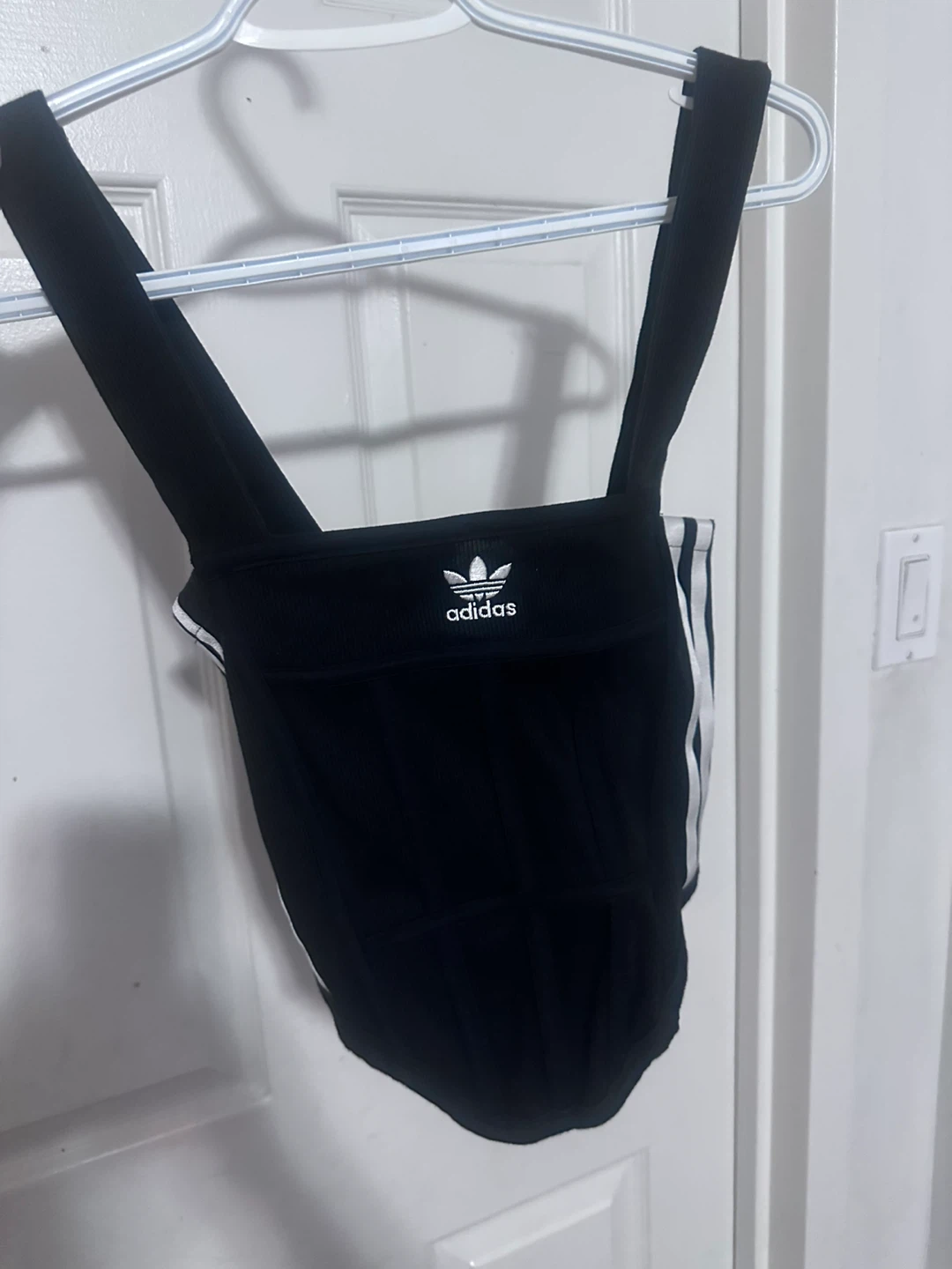 Adidas Black Ribbed Corset Top