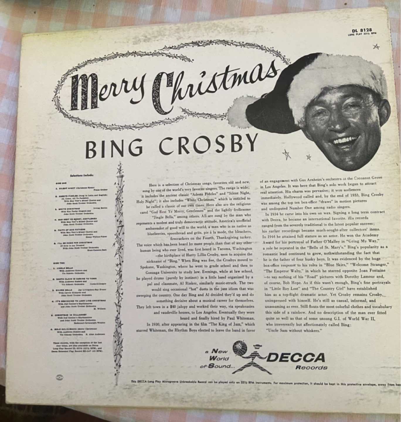 Bing Crosby Merry Christmas Vinyl Record - photo 2