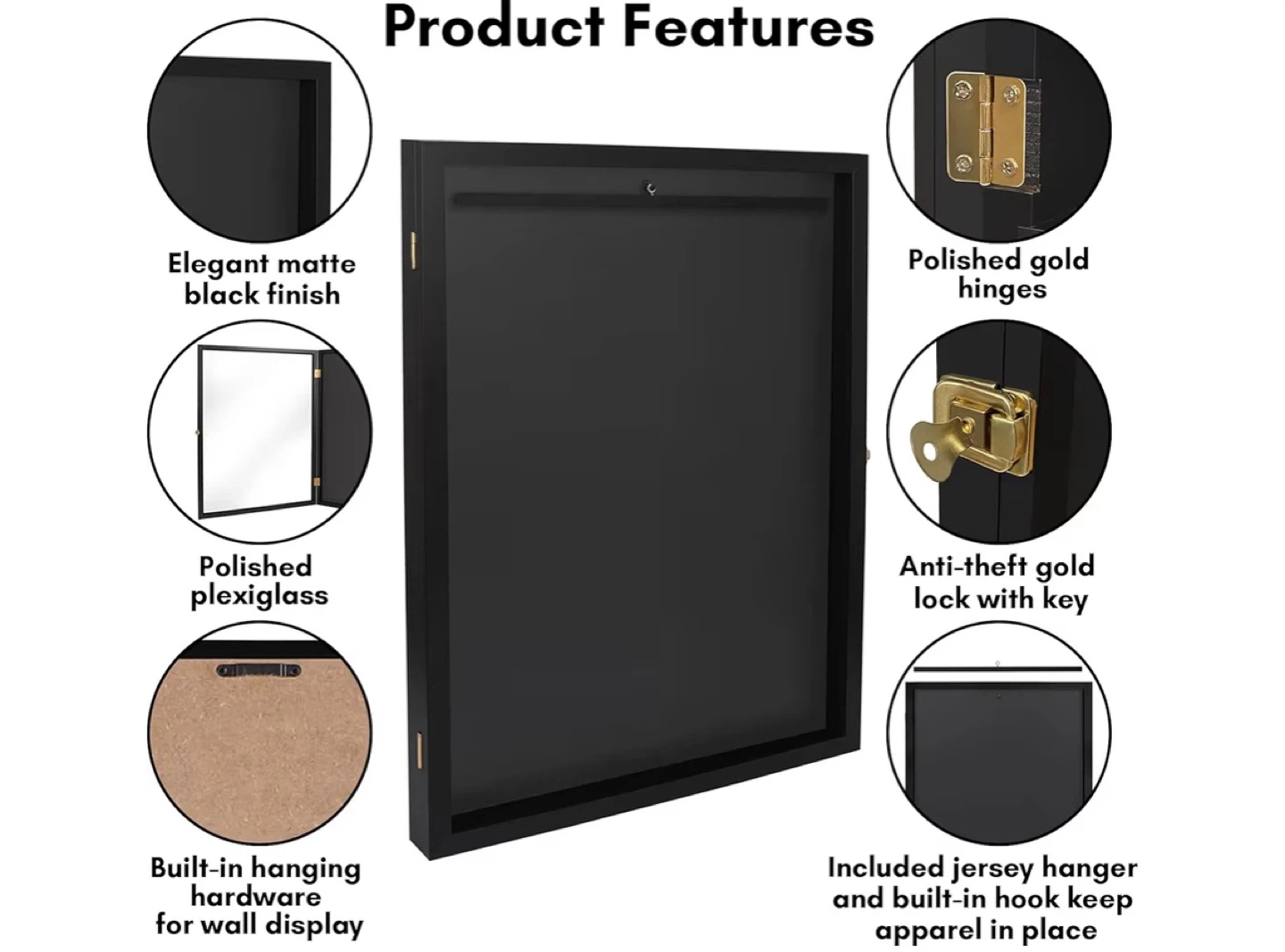 Black Shadow Box Display Case for Sports Jerseys - photo 5