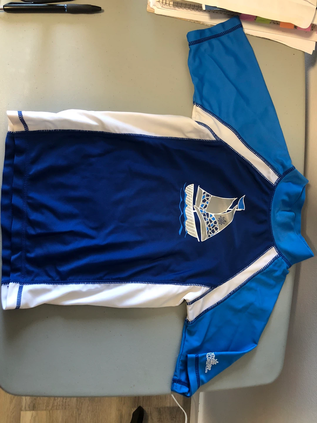 UV Skinz Blue Rash Guard Size 7 Years