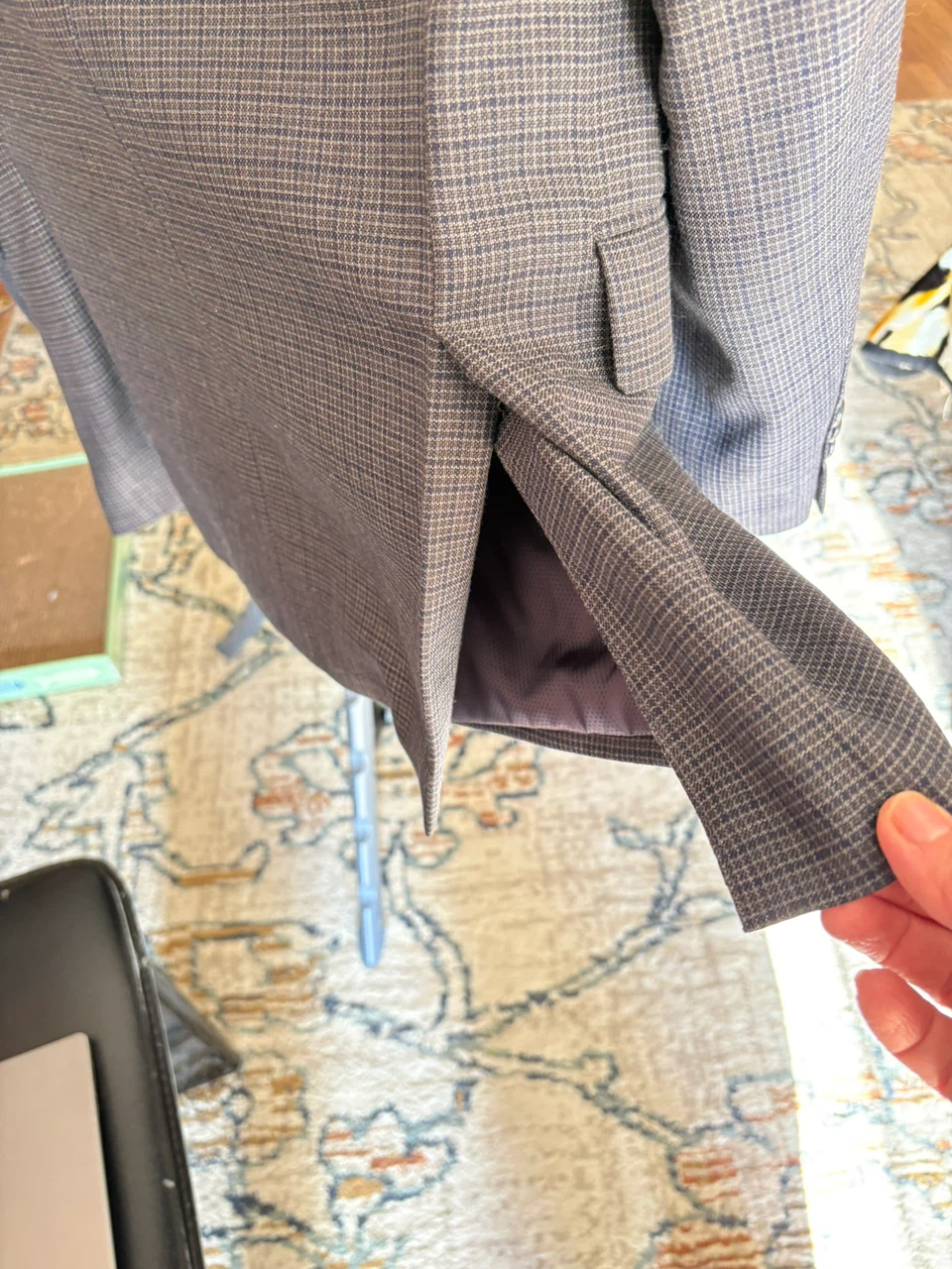 MK Moorman 100% Wool Men’s Blazer Gray Check Jacket Size 38R - photo 4