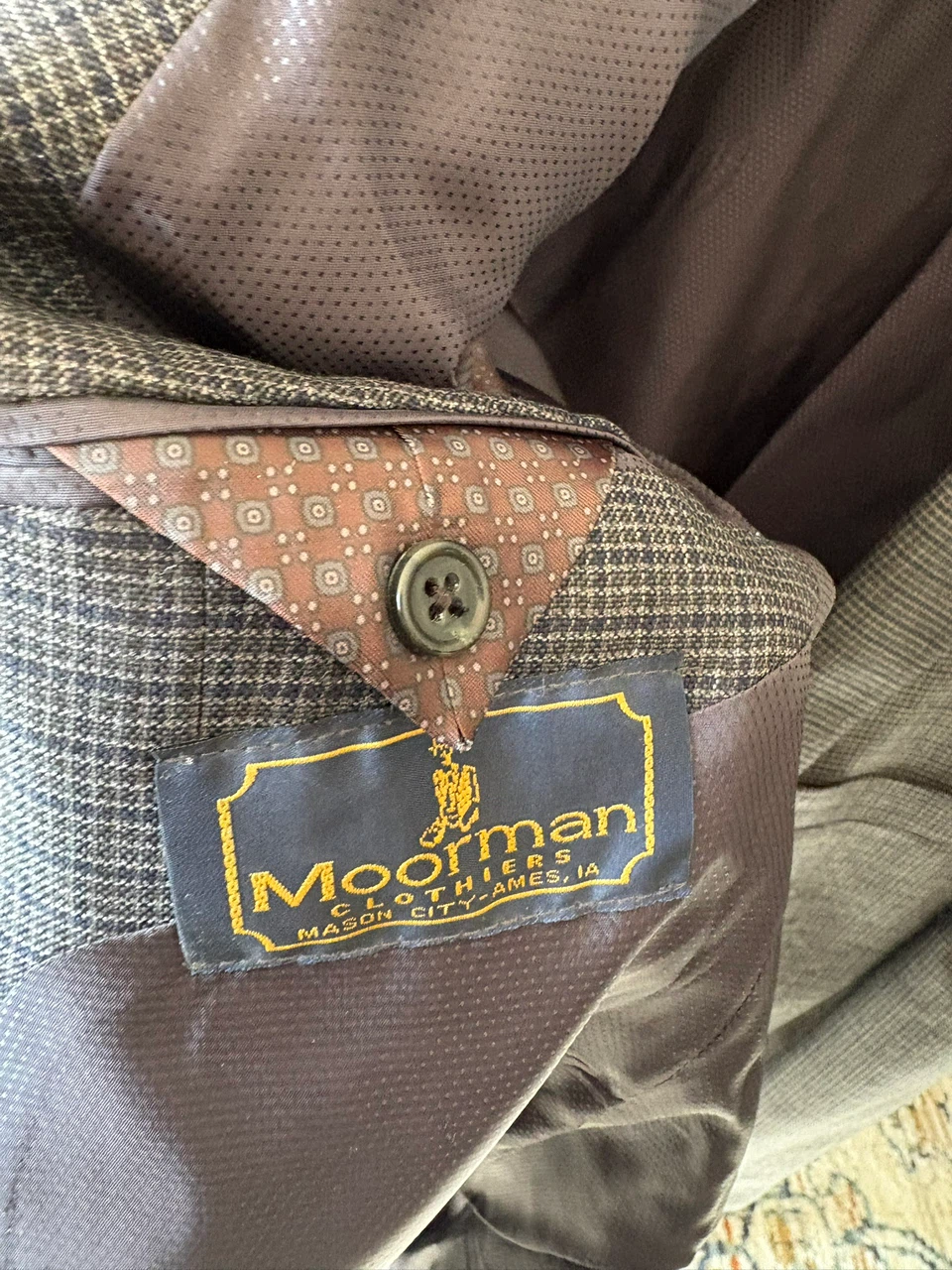 MK Moorman 100% Wool Men’s Blazer Gray Check Jacket Size 38R - photo 5