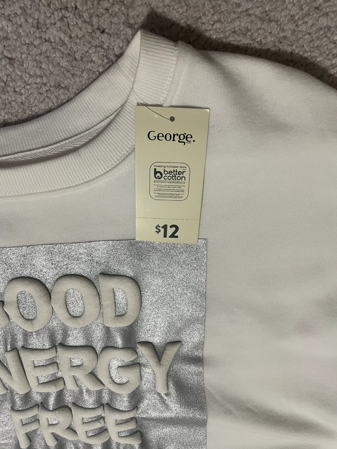 White "Good Energy Free Spirit" Sweatshirt. Youth XL (14-16y) - photo 2