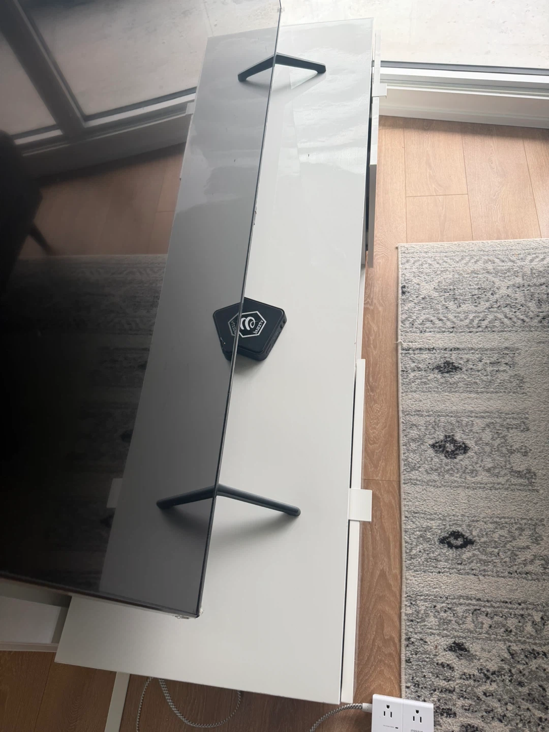 White TV Stand with Storage - photo 2