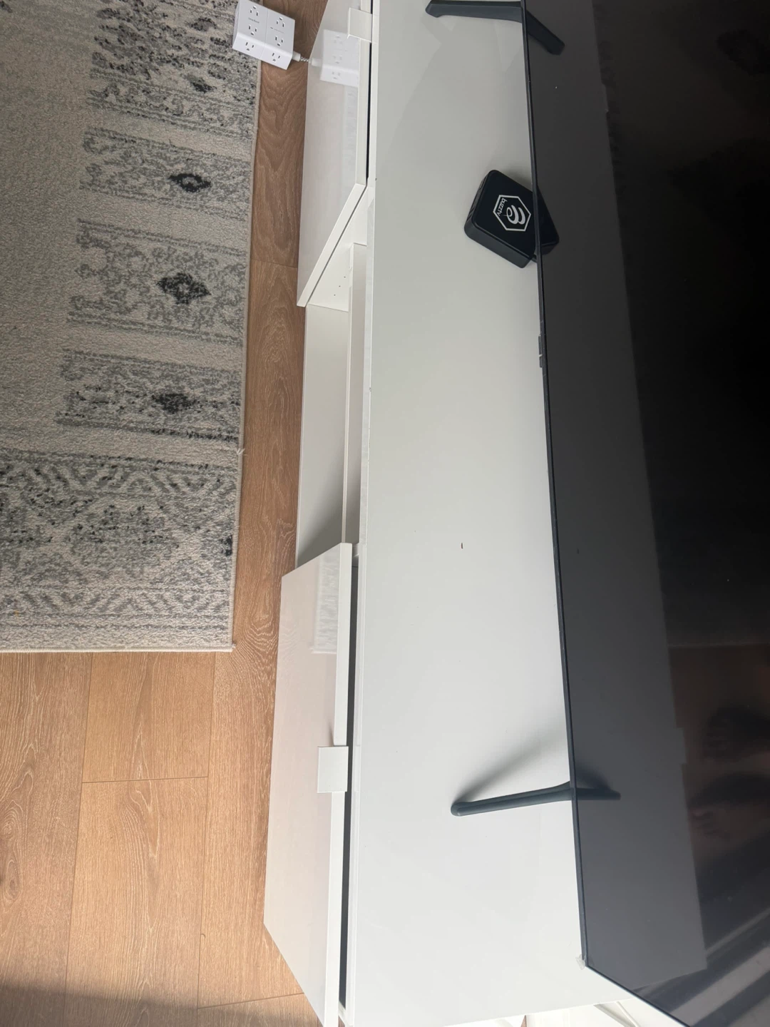White TV Stand with Storage - photo 3