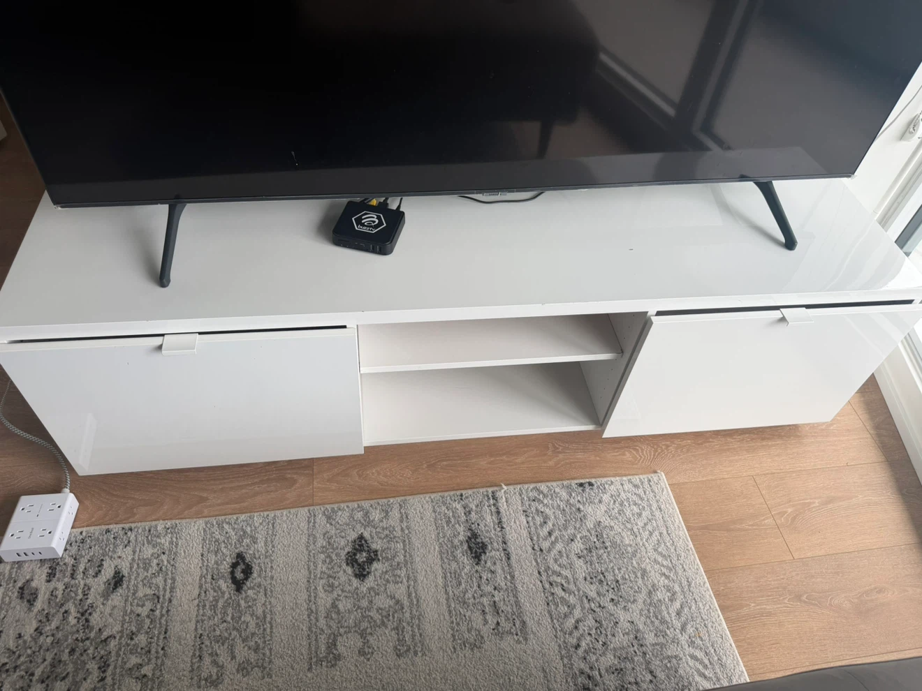 White TV Stand with Storage - photo 4