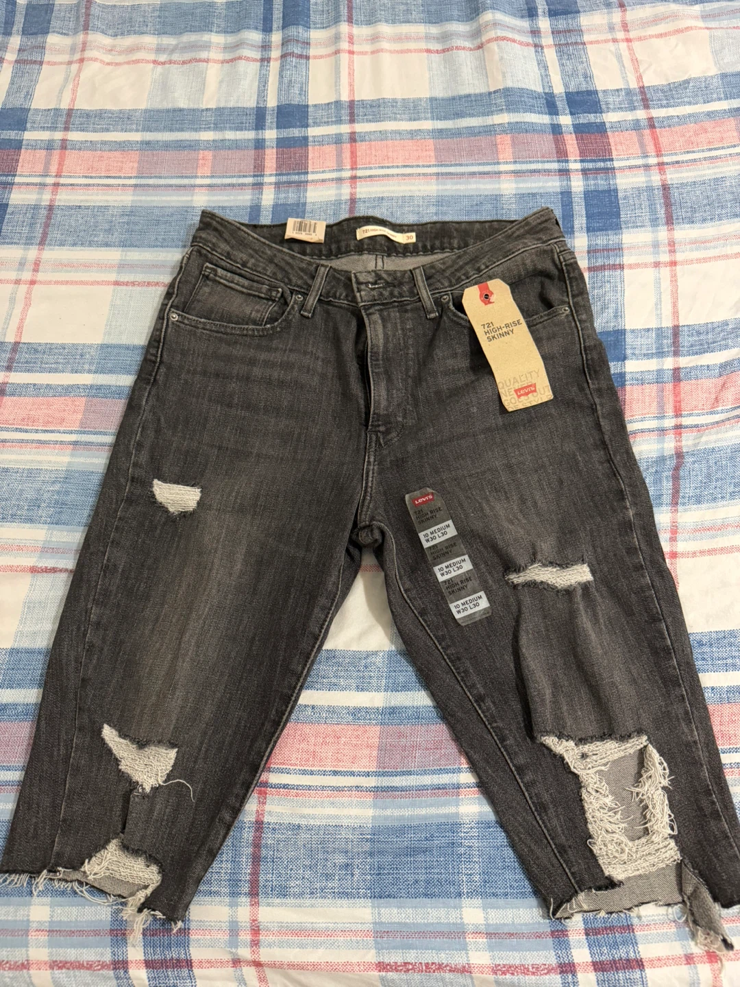 Levi's 721 High-Rise Skinny Jeans Black Size 29/32