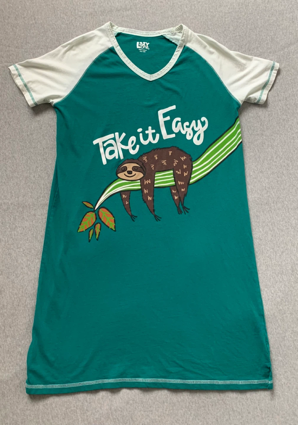 “Take it Easy" Sloth Nightgown - Size Small/Medium