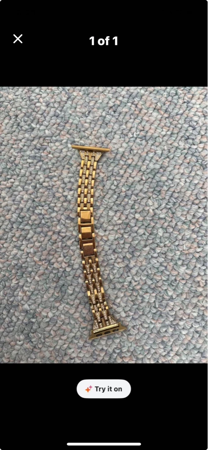Gold Apple Watch Band with Rhinestones