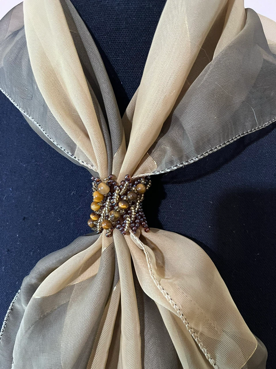 Sheer Scarf with Beaded Embellishment - photo 2