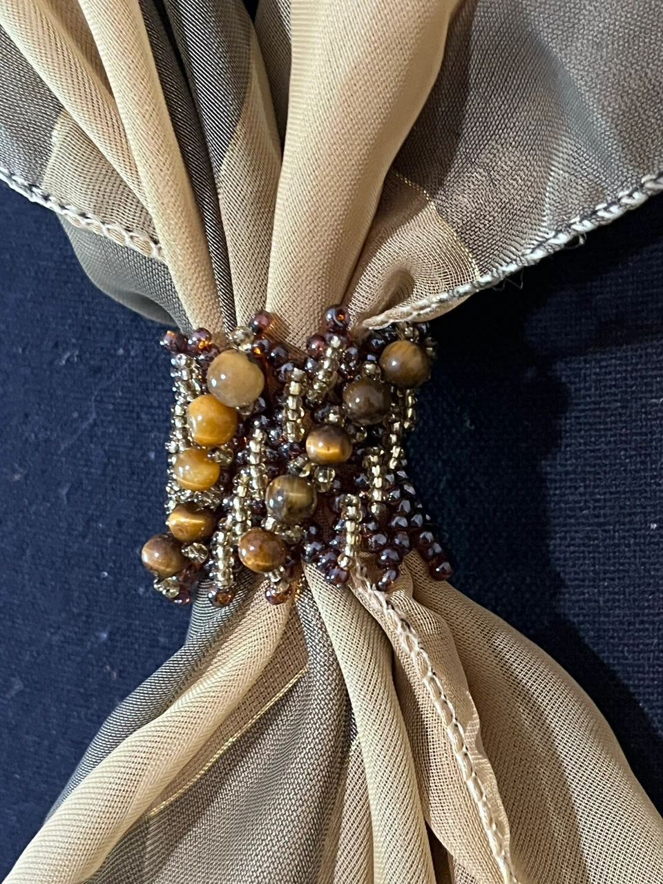 Sheer Scarf with Beaded Embellishment - photo 3
