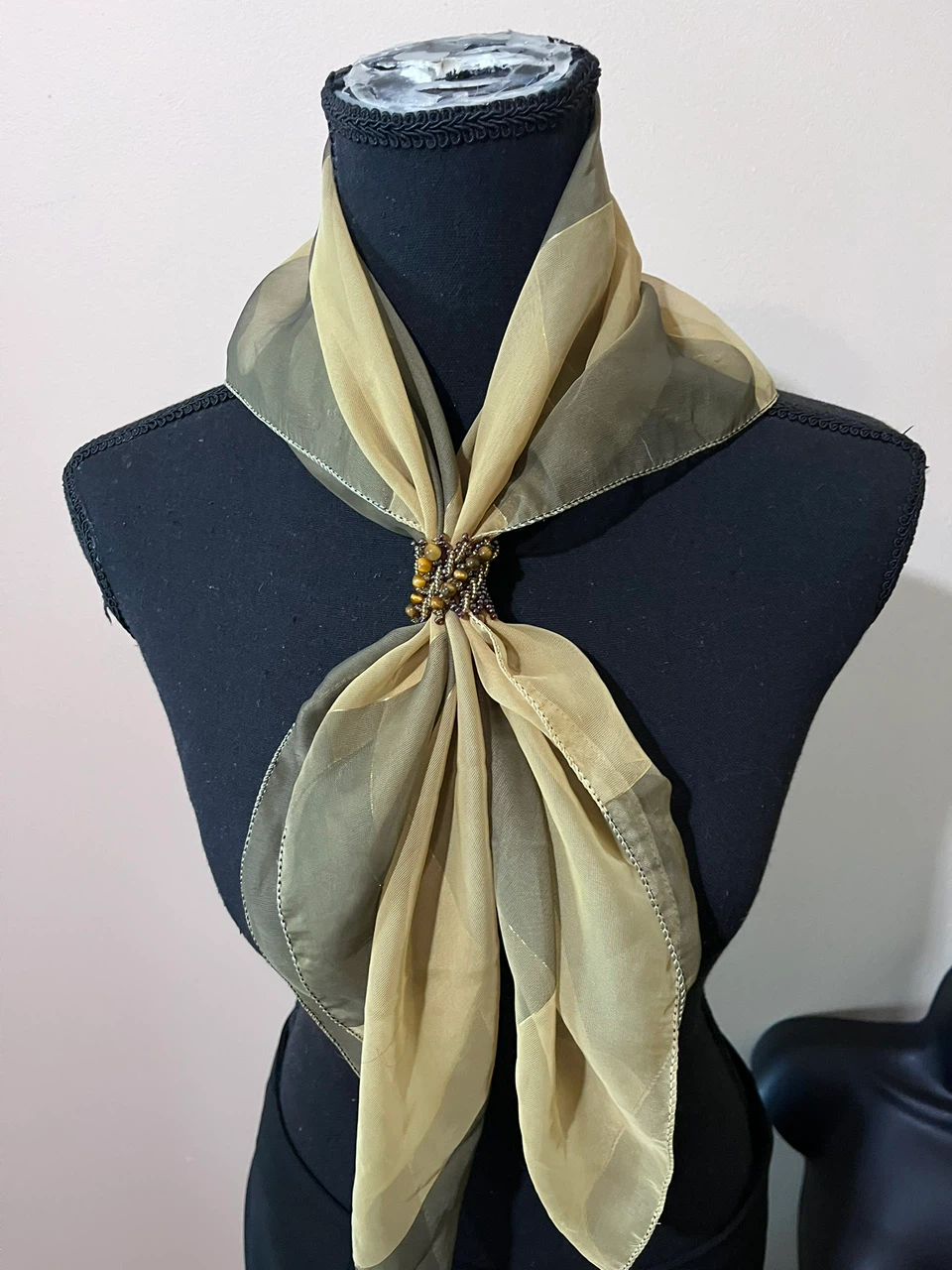 Sheer Scarf with Beaded Embellishment