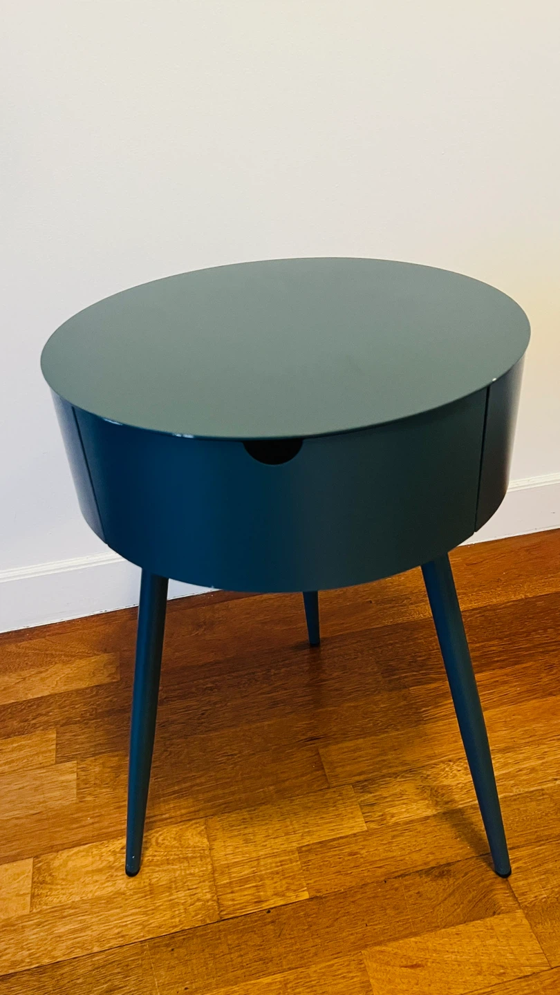 West Elm Round Side Table with Drawer pick up in Herald square