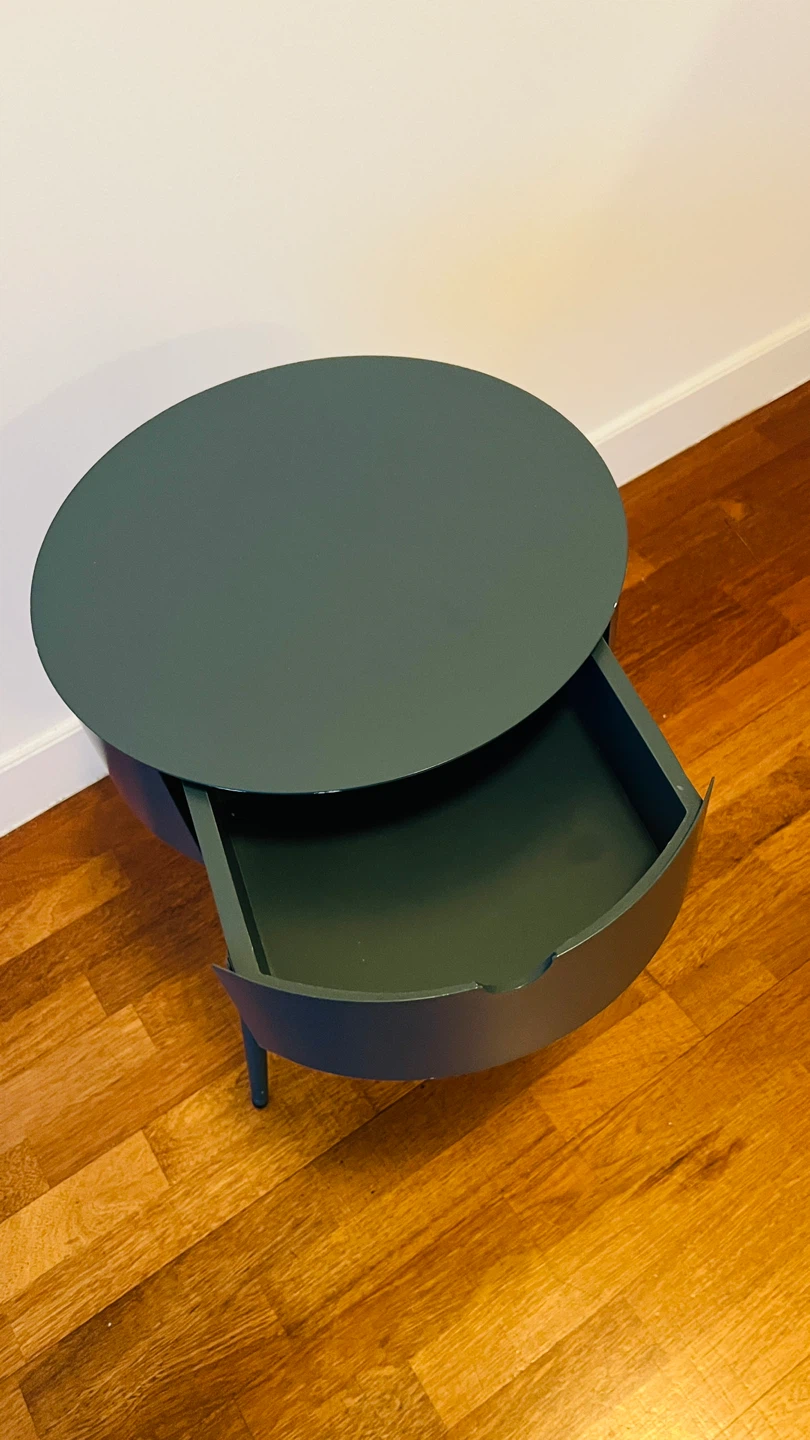 West Elm Round Side Table with Drawer pick up in Herald square - photo 3
