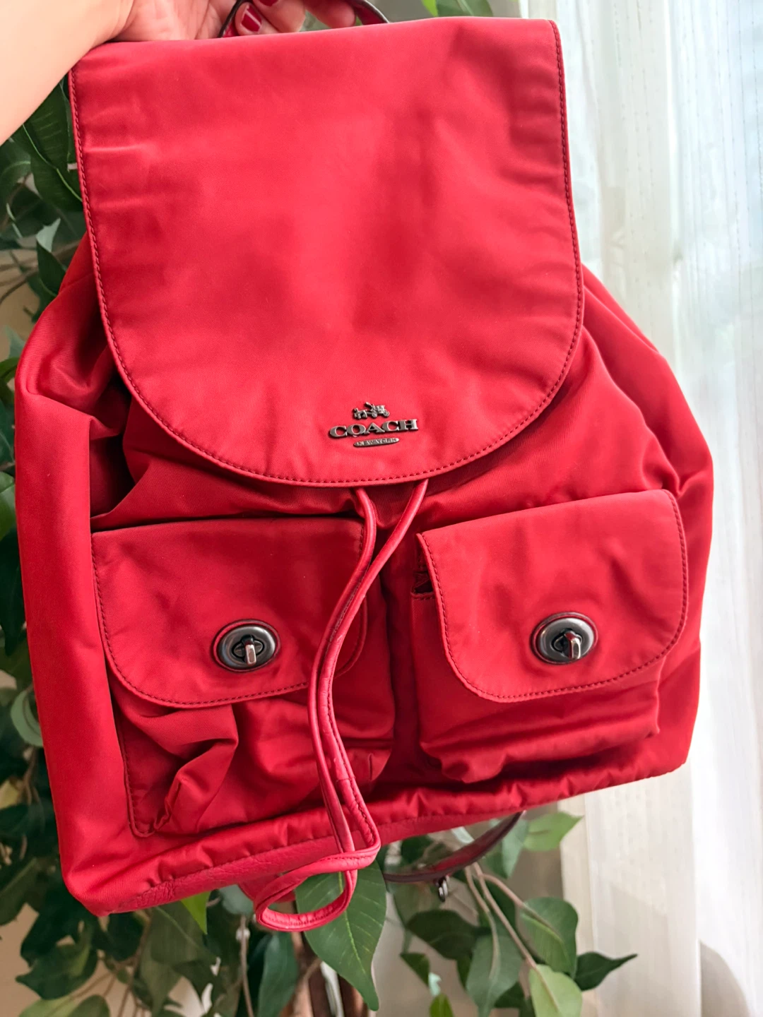 Red Coach Backpack
