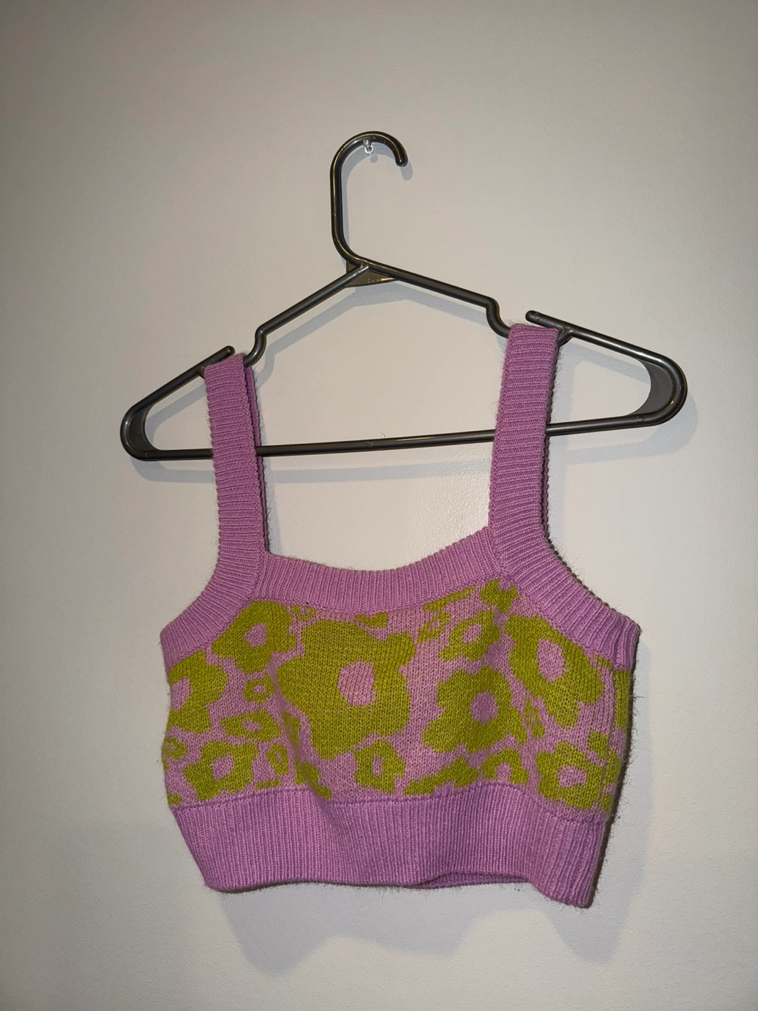 Noisy May Purple & Green Floral Knit Tank Top - photo 2
