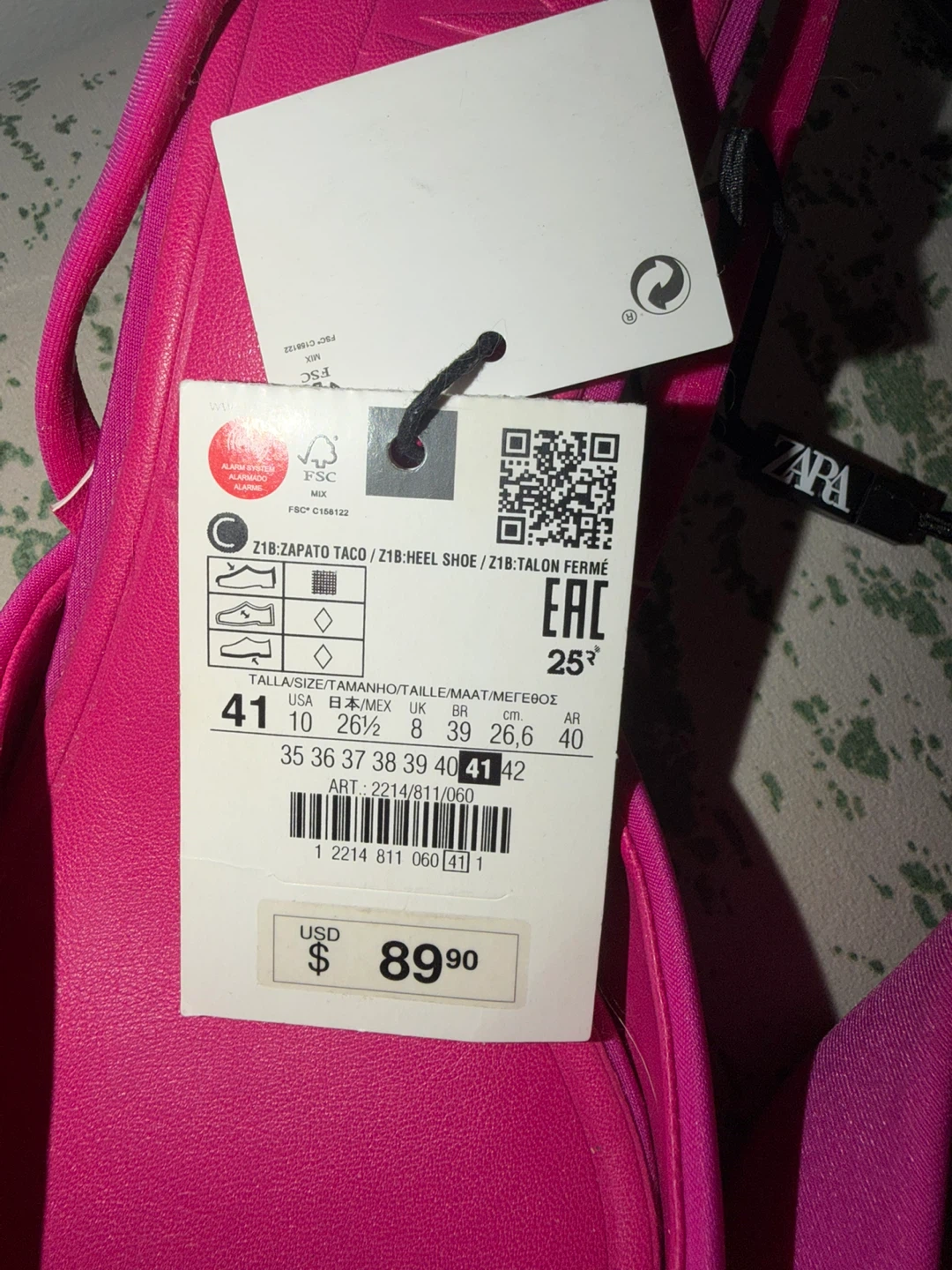 Zara Women's Fuchsia Slingback Heels Size 41 - photo 4