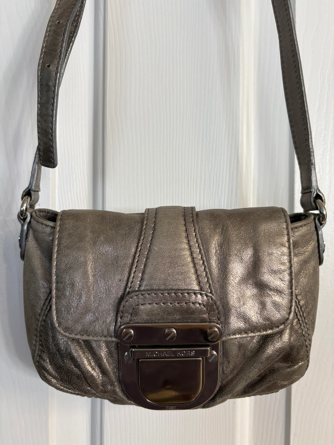 Vintage Michael Kors Metallic Leather Crossbody Bag