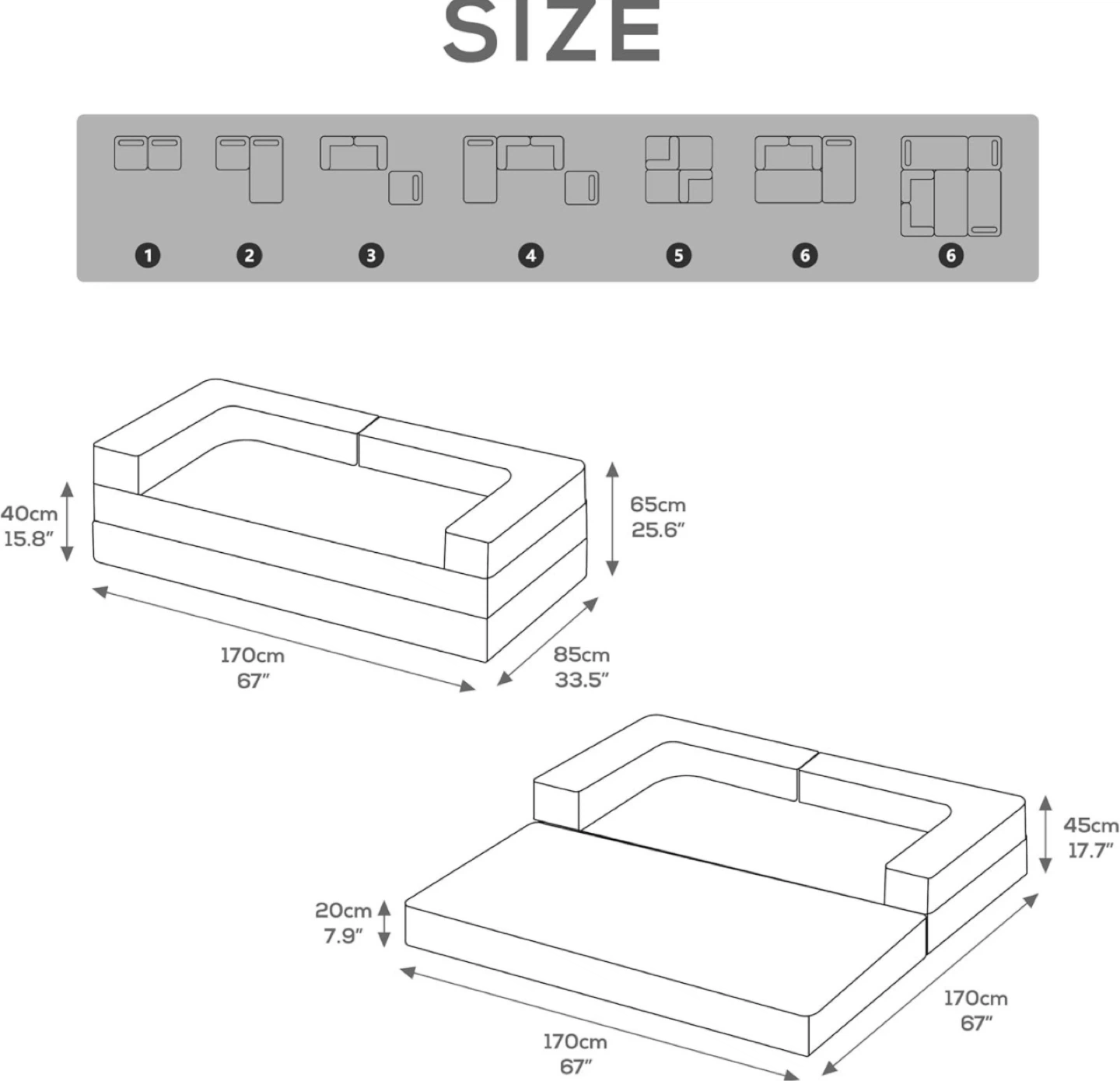 Convertible Folding Sofa Bed, Armless Foam Floor Sofa - photo 4