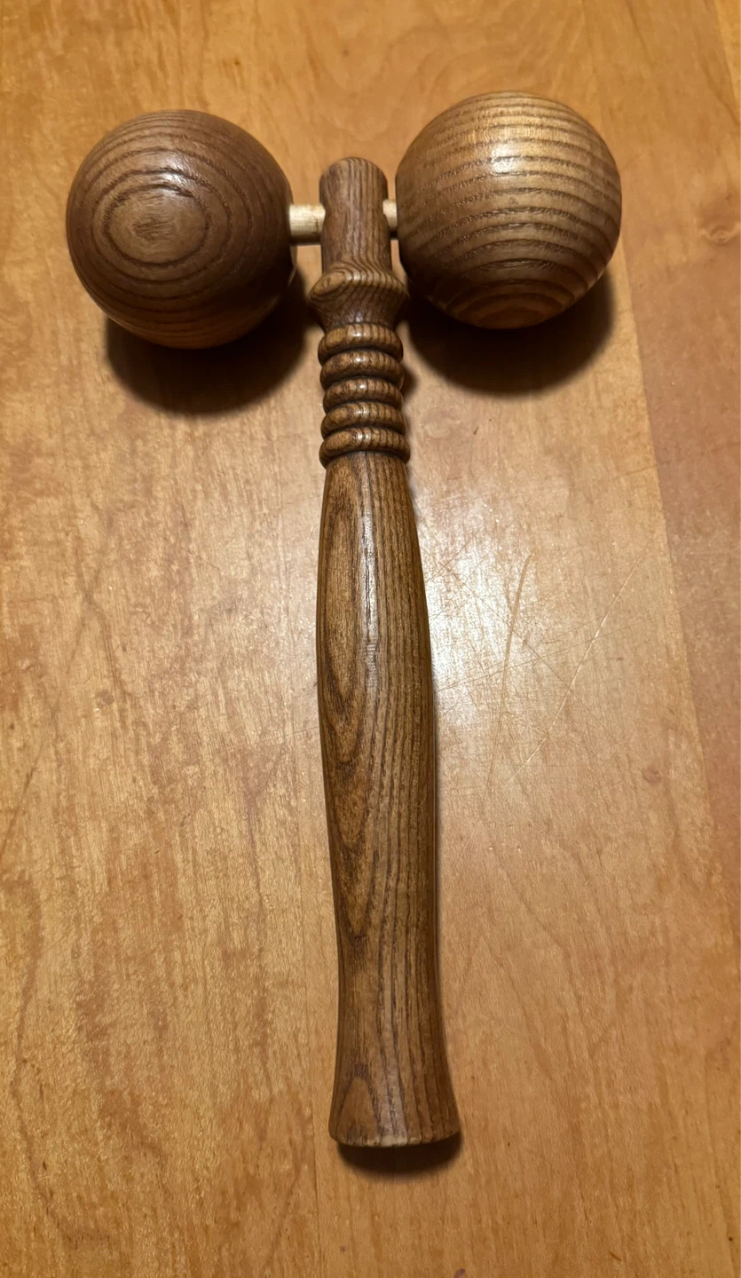 Polished wood massage tool, line new