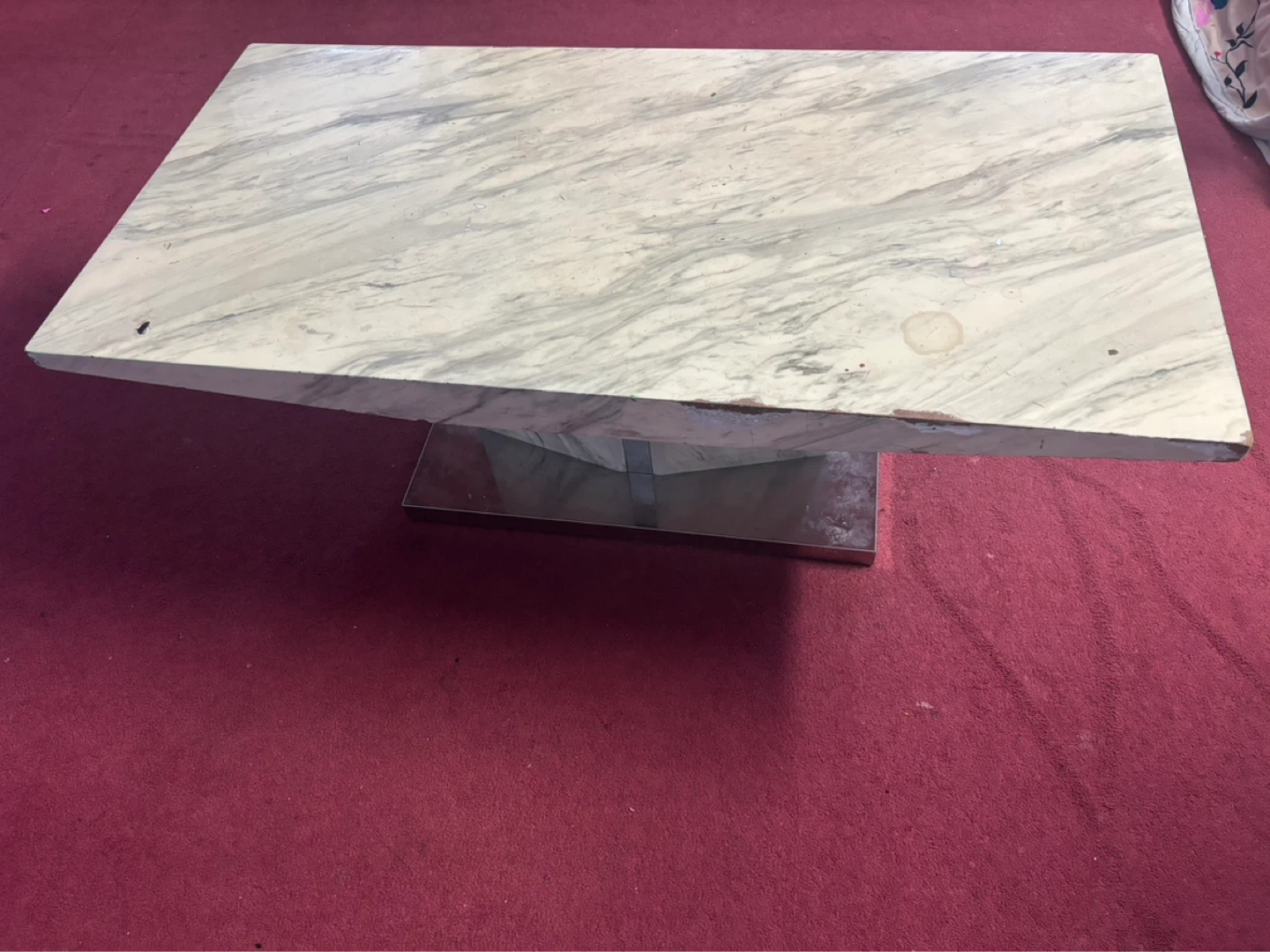 Marble Top Coffee Table with Chrome Base - photo 2