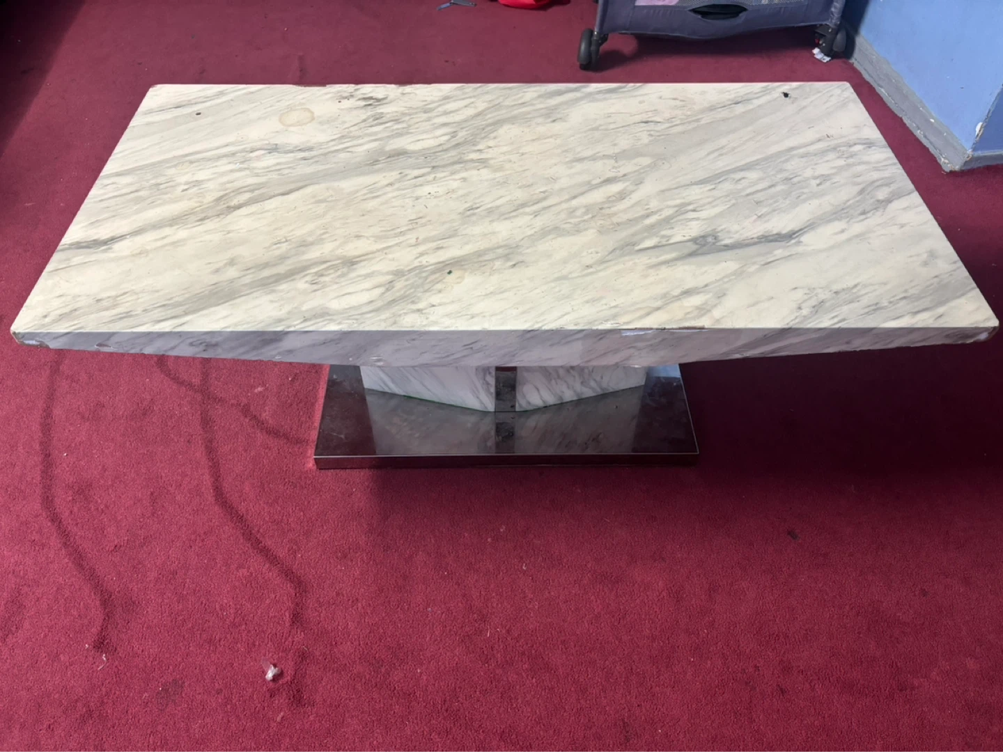 Marble Top Coffee Table with Chrome Base - photo 3