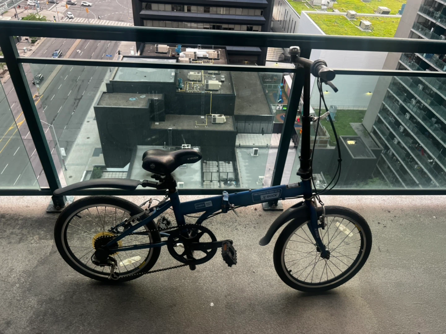 Blue Folding Bicycle