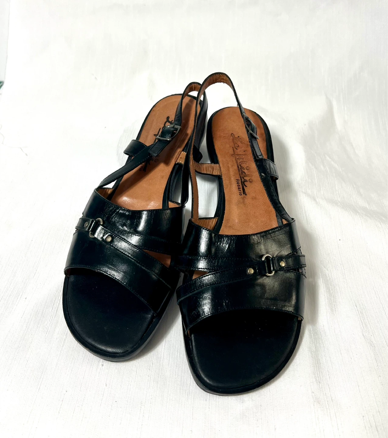 Le Silla Rosario Black Leather Sandals