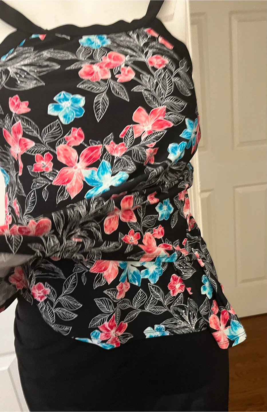 Black Floral Tankini Top size 12 - photo 2