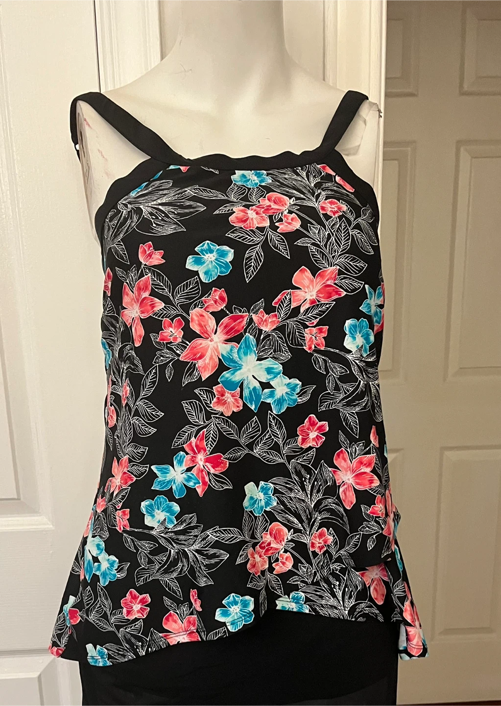 Black Floral Tankini Top size 12 - photo 5