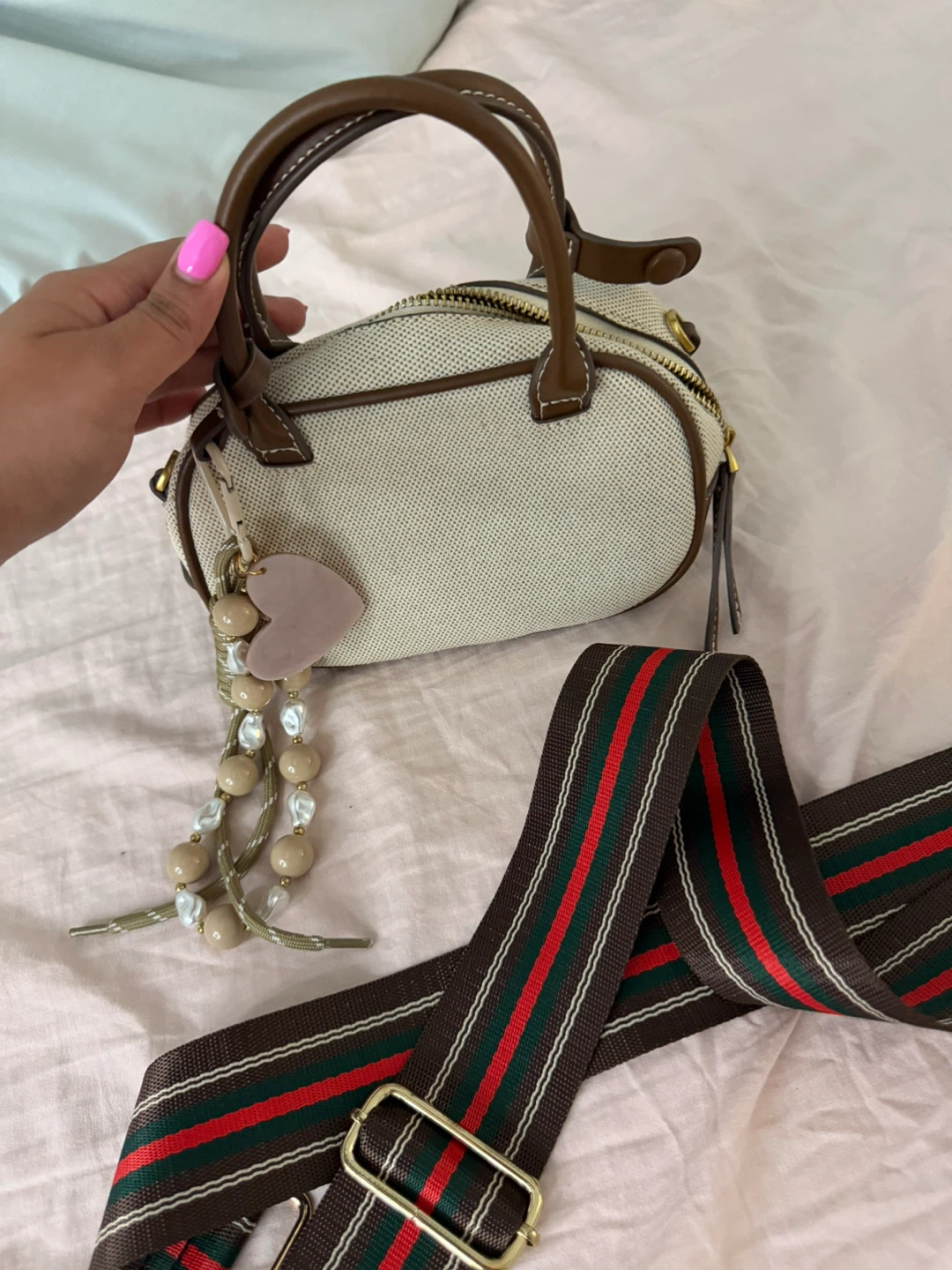 ZARA Canvas Mini Duffle Bag with Strap