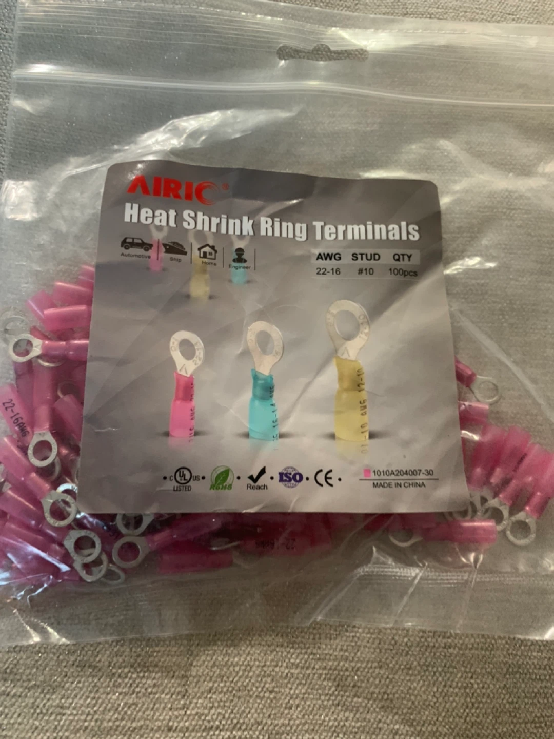 AIRIC Heat Shrink Ring Terminals 100 Pcs - photo 5