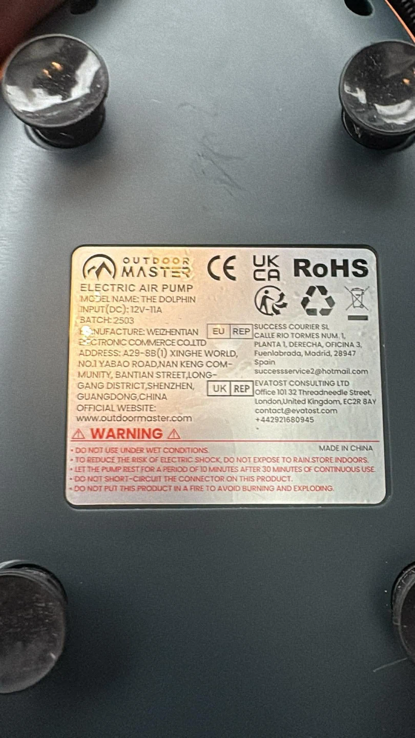 Outdoor Master The Dolphin Electric Air Pump - photo 2