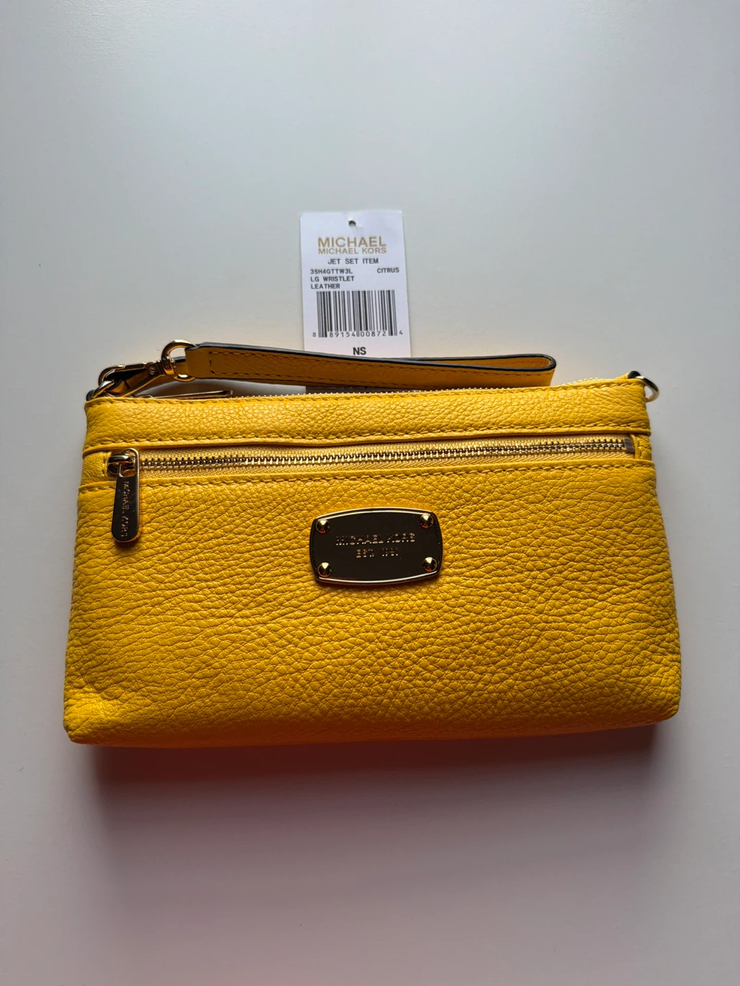 Michael Kors Jet Set Large Wristlet - Citrus Leather
