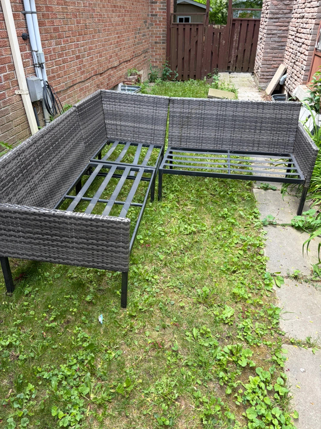 Patio furniture set sectional outdoor furniture no cushions