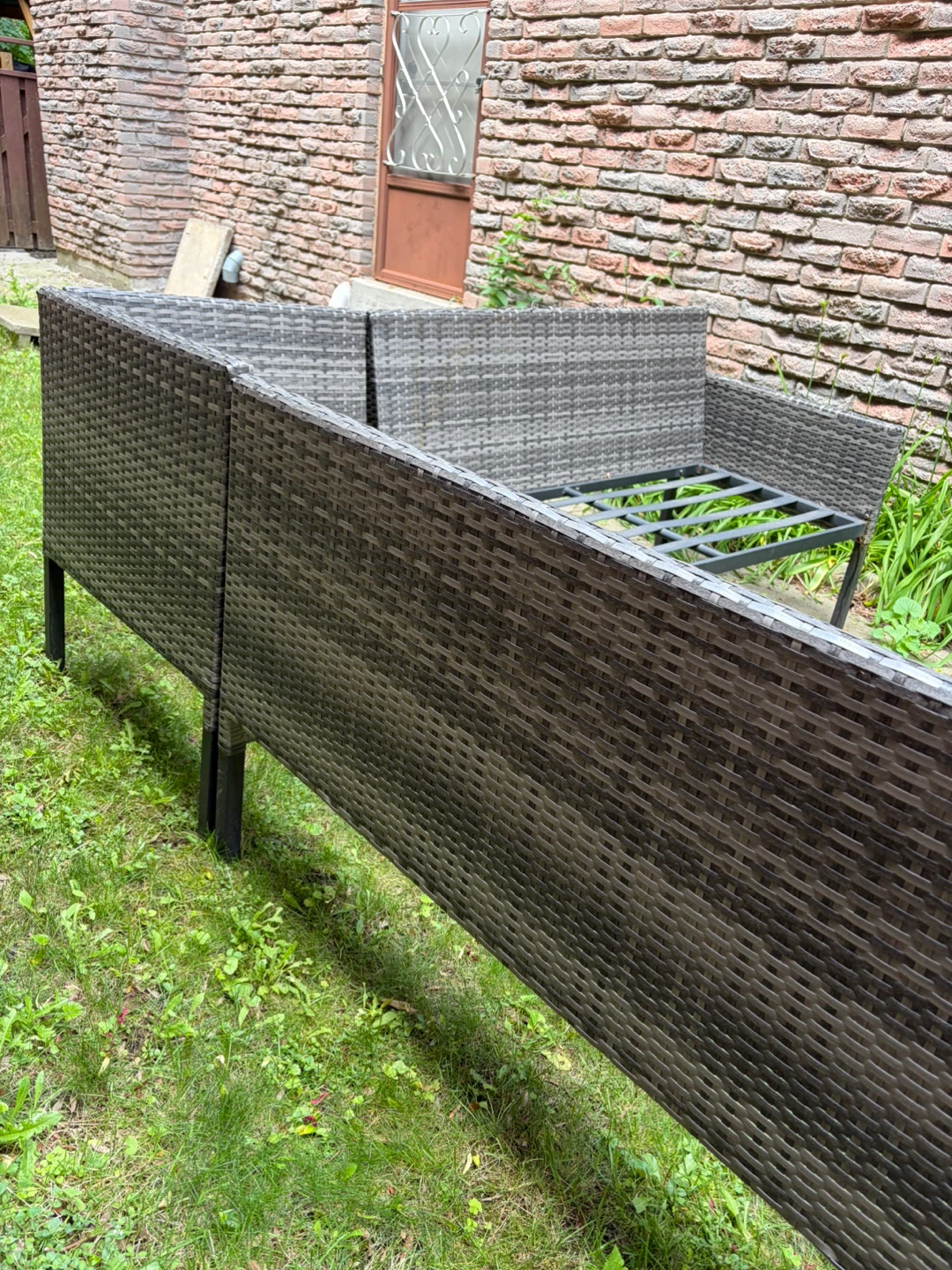 Patio furniture set sectional outdoor furniture no cushions - photo 4