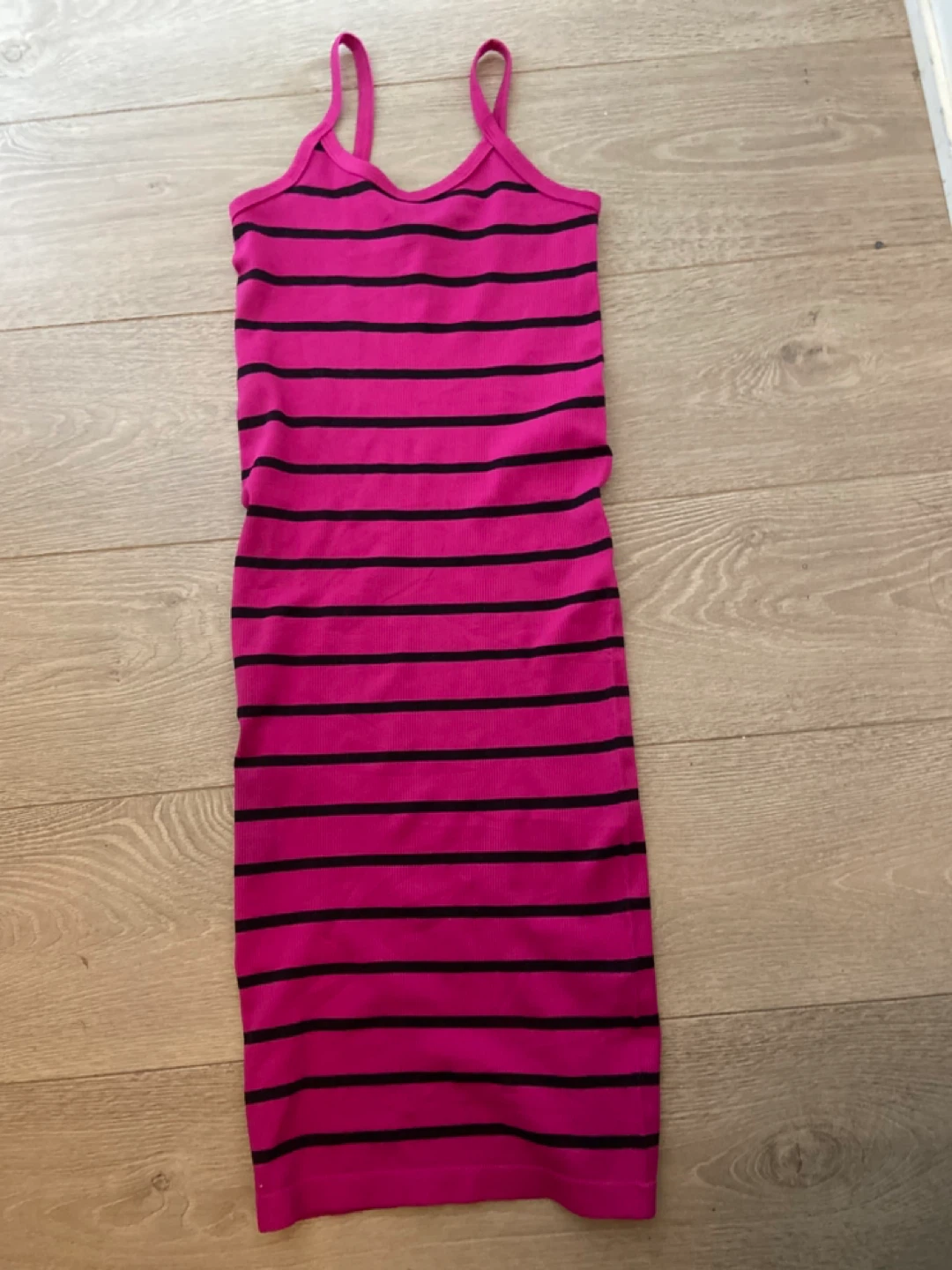 Pink and Black Striped Tank Dress