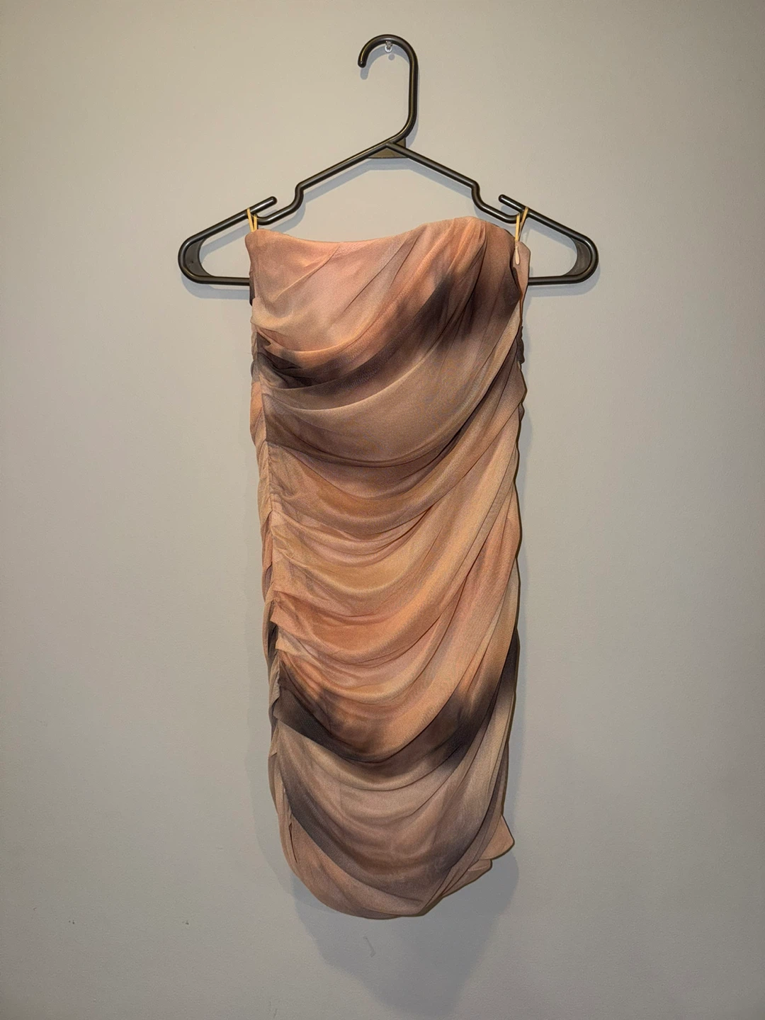 ZARA Ruched Strapless Dress