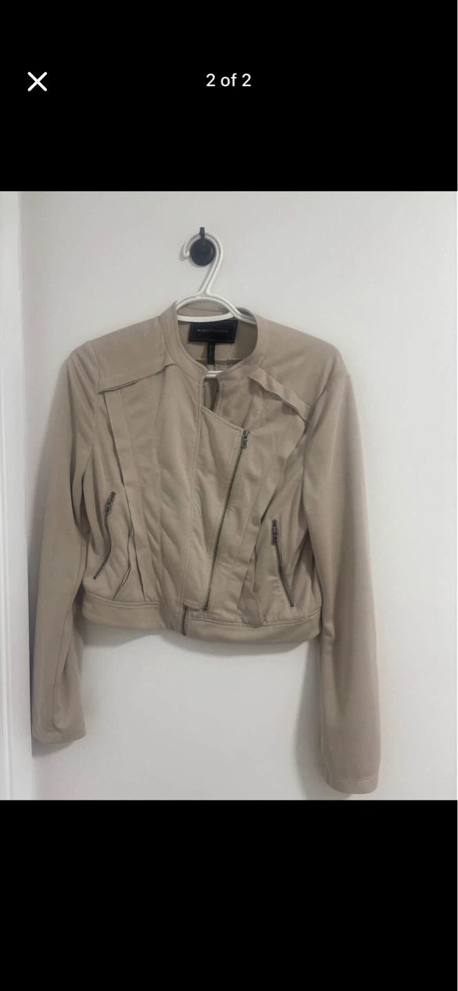 BCBGMAXAZRIA Beige Moto Jacket - photo 2