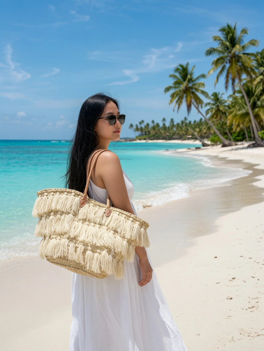 Straw Tassel Beach Bag