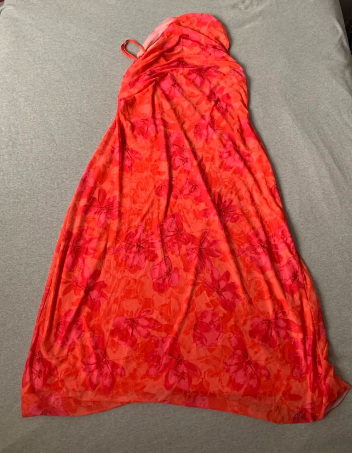 Red Pink + Orange Floral One-Shoulder Dress 4XL - photo 2