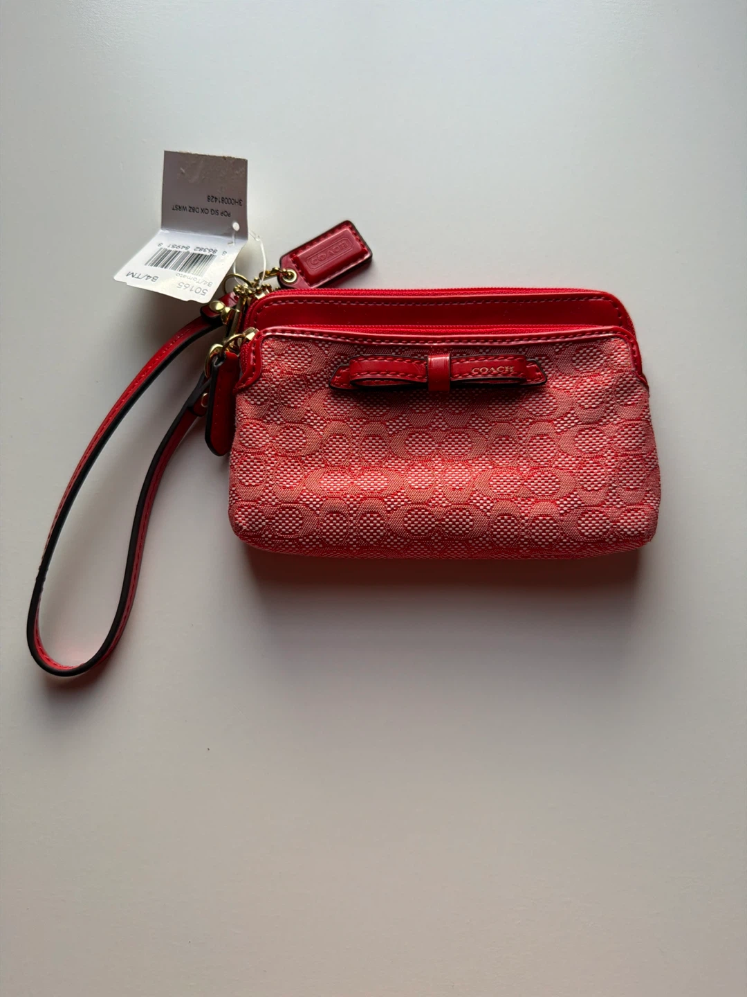Coach POP SIG OX DBZ WRIST Red Wristlet